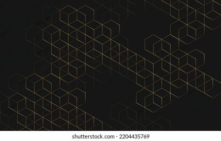 Abstract boxes background. Modern technology with square mesh. Geometric on white background with lines. Cube cell. Vector illustration