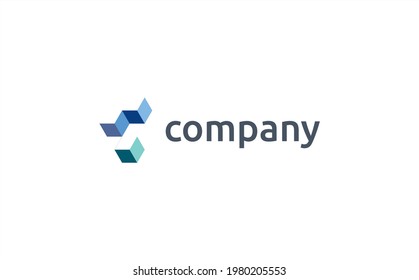 Abstract boxes object programming logo