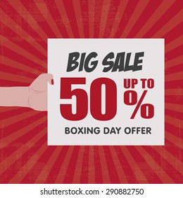 Abstract boxing day label on a special background