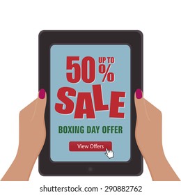 Abstract boxing day label on a special background