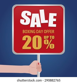 Abstract boxing day label on a special background