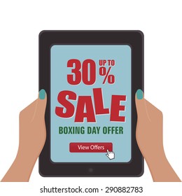 Abstract boxing day label on a special background