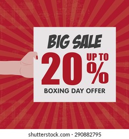Abstract boxing day label on a special background
