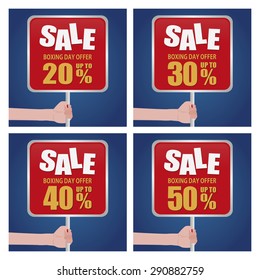 Abstract boxing day labels on a special background