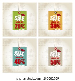 Abstract boxing day labels on a special background