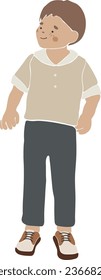 Abstract boy silhouette vector, Kid portrait, Little boy in school uniform vector illustration, Kids clipart