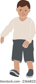 Abstracto vector de silueta masculina, retrato infantil, Niñito con uniforme escolar, ilustración vectorial de niños clipart