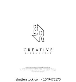 abstract BR logo letters modern lines design concept