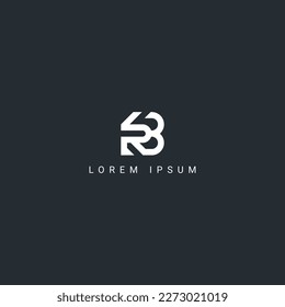 Abstract BR RB letter simple style business logo design vector template.