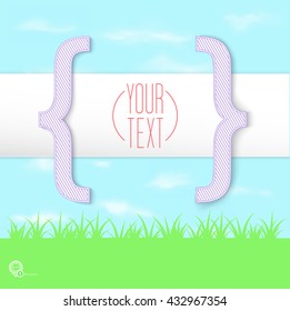 Abstract Brackets Composition Vector on White Board for Your Quote Design