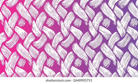Abstract braided weave texture in a vibrant gradient background demonstrating artistic brush strokes for modern design projects