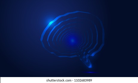 Abstract brain, AI, artificial intelligence concept creative illustration