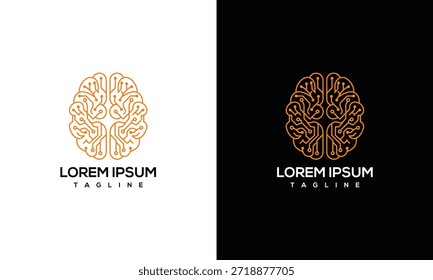 Abstract Brain Circuit Logo , Technology AI Innovation.