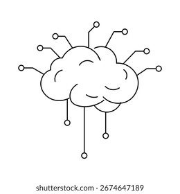 Abstract brain with connected nodes symbolizing digital intelligence.