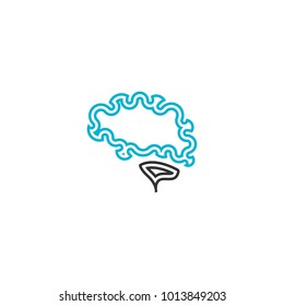 Abstract brain, creative mind logo vector design template