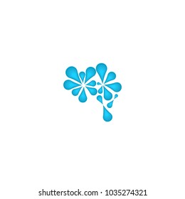 Abstract brain, creative mind logo vector design template