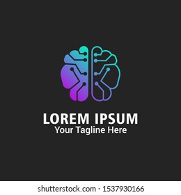 Abstract brain, creative mind logo vector design template