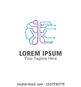 Abstract brain, creative mind logo vector design template