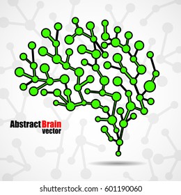 Abstract brain human, colorful molecular structure. Vector