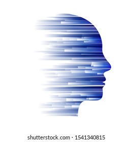 Abstract brain or human head, artificial intelligence concept
