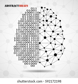 Abstract brain human. Left and right functions concept, logic and creativity