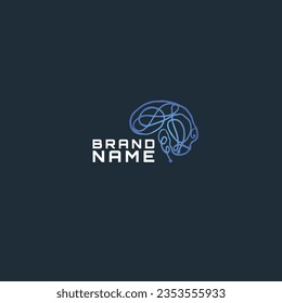Abstract brain ib blue color logotype news