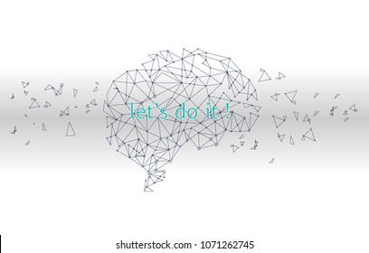 Abstract brain to illustration internet connection technology. Background