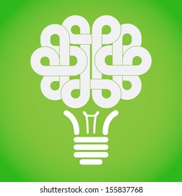 Abstract brain light bulb icon design 