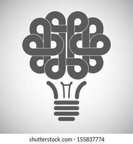 Abstract brain light bulb icon design 