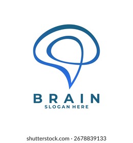 Abstrakte Brain Linie Kunst Logo Design Vektor. Brain Health Inspiration Logo