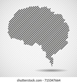 Abstract brain of line on white background