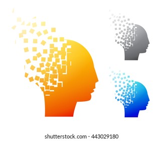 Abstract brain logo or Alzheimer symbol, vector