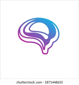 abstract brain logo design sign vector