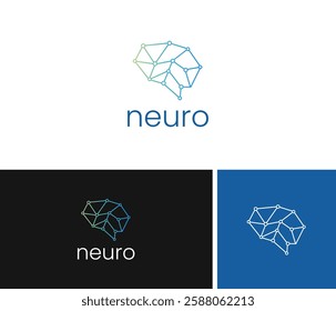 Abstract brain logo design for technology industry