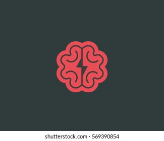 Abstract Brain Logo Design Template. Brainstorm Vector Sign. Education Medicine Smart Logotype.