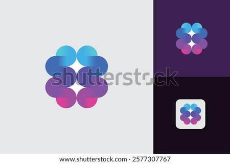 abstract brain logo design vector template