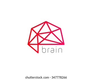 Abstract brain logo generate idea design template. Color trend medicine sign. Universal smart mind maze game scheme vector icon.