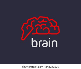 Abstract brain logo generate idea design template. Color trend medicine sign. Universal mind maze game scheme vector icon. Education smart logotype.