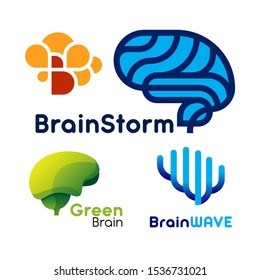 abstract brain logo icon in bundle