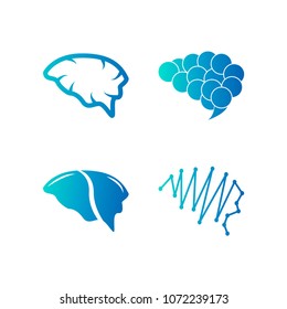 Abstract brain logo icon template vector