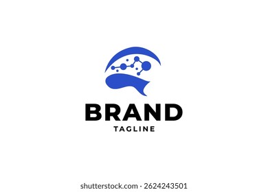 Logomarca cerebral abstrata com neurônios interconectados, simbolizando inteligência artificial, neurociência, tecnologia cognitiva. Perfeito para IA, saúde, psicologia, análise de dados. Conceito de logotipo vetorial.