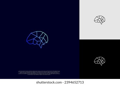 abstract brain logo for science, learning. medical research, creative, new technology, human brain health. 