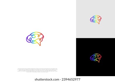 abstract brain logo for science, learning. medical research, creative, new technology, human brain health. 