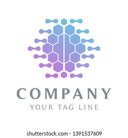 abstract brain logo template with a modern and cool design.