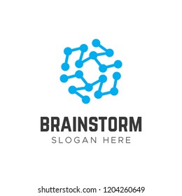 Abstract brain logotype. Globe idea vector logo