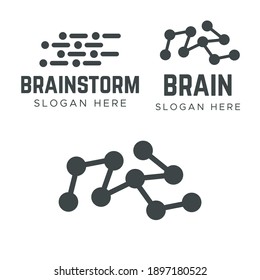 Abstract brain logotype. Globe idea vector logo