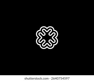 Abstract brain logotype minimalistic design. Flower sun sign. Creative brainstorm intellect vector icon. Idea logo concept.