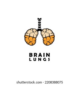 abstract brain lung icon logo. vector brain combination heart for organ health. great for health logo icons, go to hospital or other health clinics.