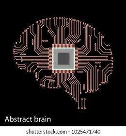 Abstract brain of man in an electronic form. Vector illustration. Abstract brain.