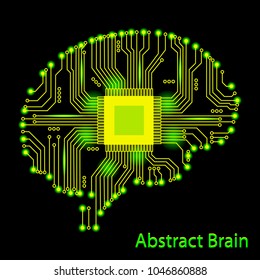 Abstract brain of man in an electronic form. Vector illustration. Abstract brain. Vector brain.
